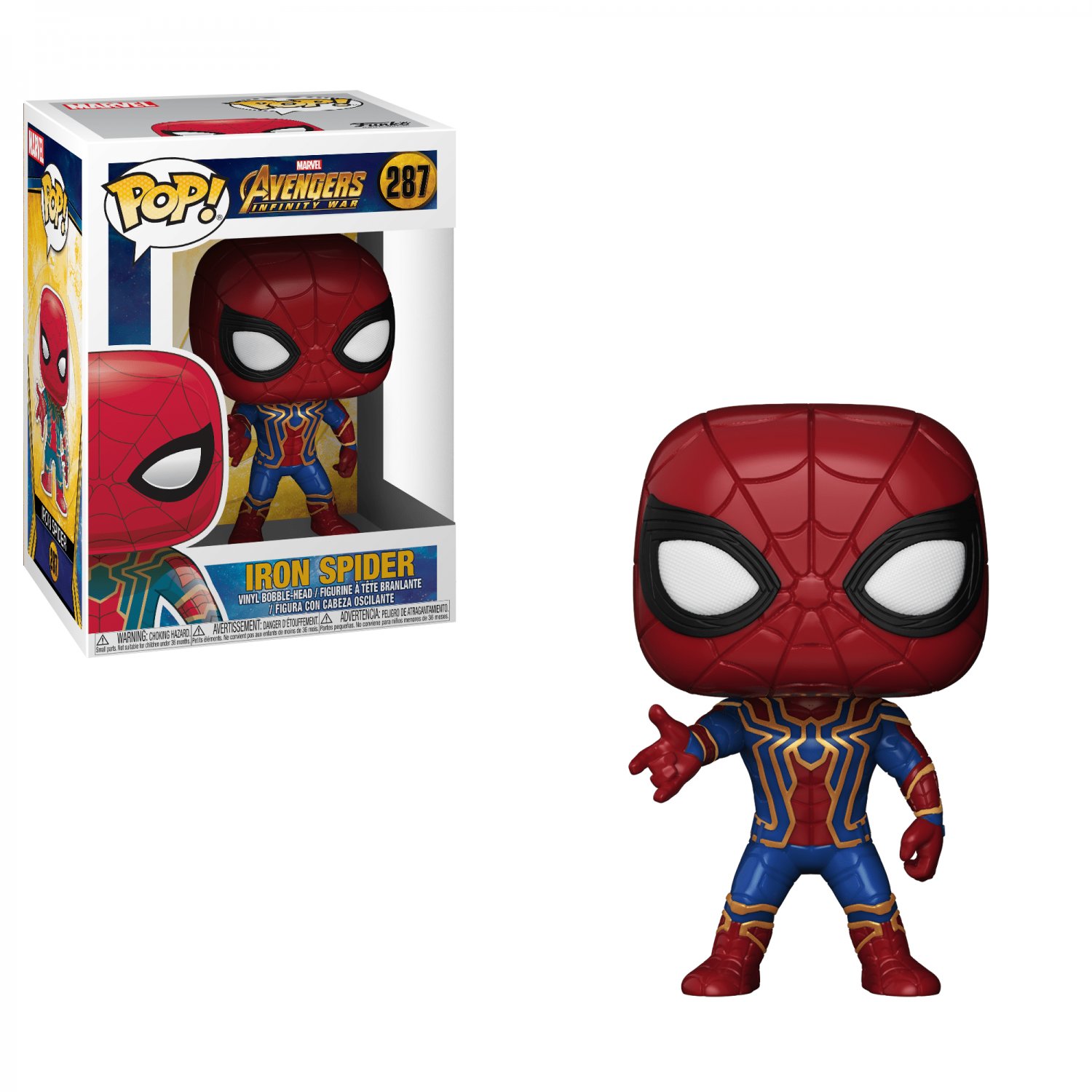 Funko POP! Iron Spider Spider-Man #287 Avengers Marvel Super Heroes Vinyl Action Figure Toys