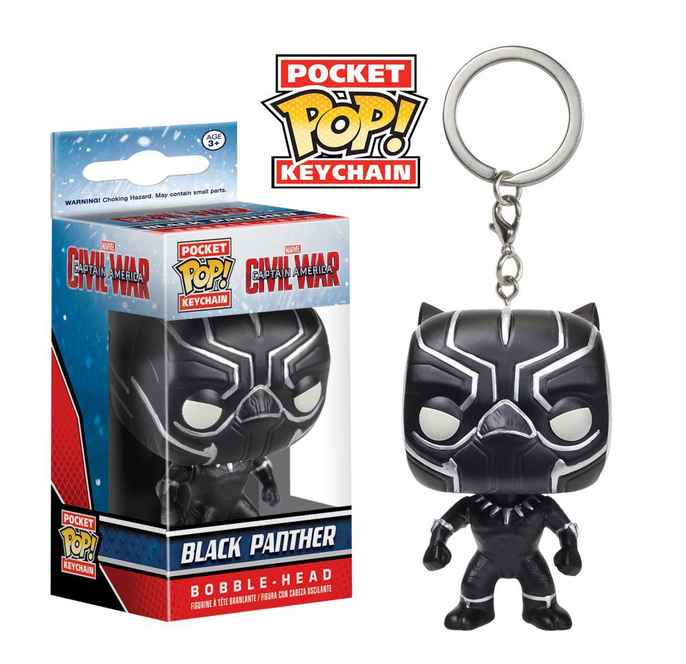 Black Panther Funko POP! Avengers Marvel Comics Super Heroes Keychain Vinyl Action Figure Toys