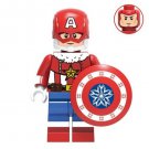 Minifigure Captain America Steve Rogers Christmas Santa Marvel Super Heroes Lego compatible Blocks