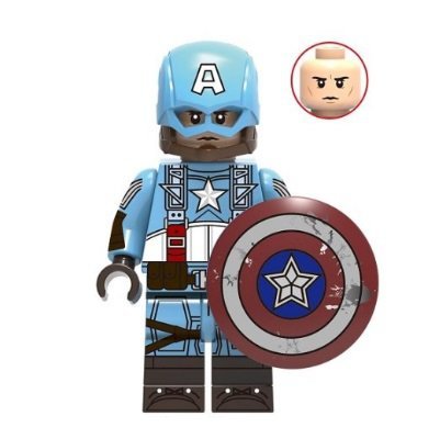 Captain America Light Blue Minifigure Marvel Super Heroes Building Lego compatible Blocks
