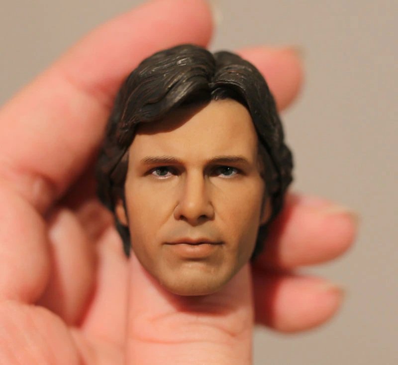 1/6 Han Solo Head Star Wars Harrison Ford for 1/12 Action Figures Toys Hobby Games