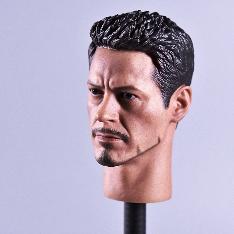 1/6 Tony Stark Head Iron Man Robert Downey Jr. Marve Super Heroes 1/12 Action Figures Toys Hobby