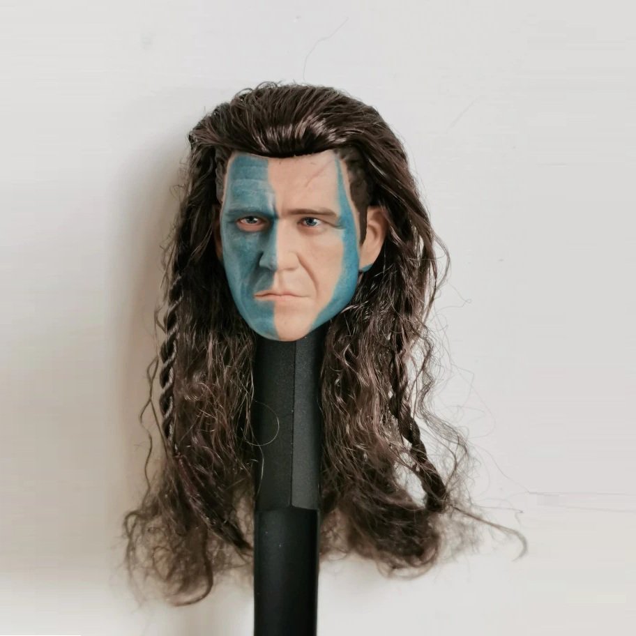 1/6 Mel Gibson Head William Wallace Braveheart Movie Cinema for 1/12 Action Figures Toys Hobby