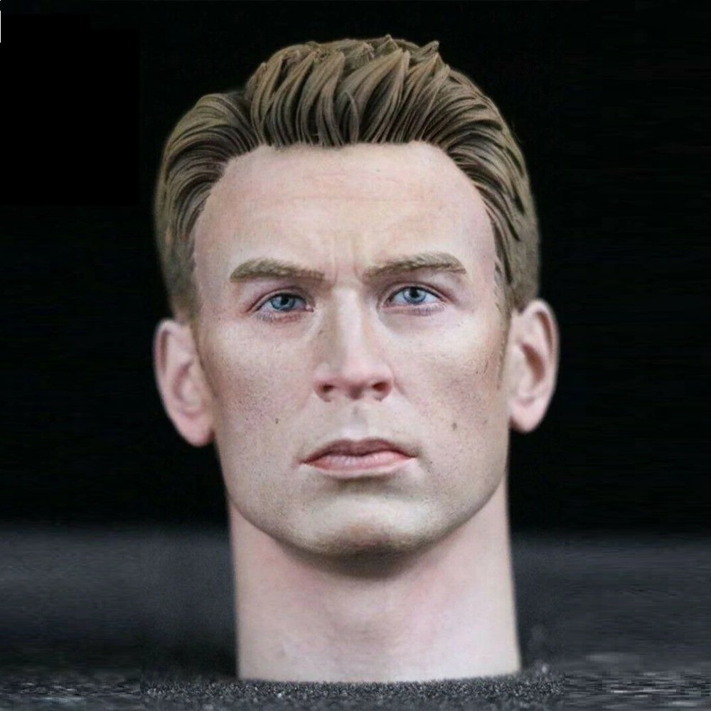 1/6 Chris Evans Head Captain America Avengers Marve Super Heroes 1/12 Action Figures Toys Hobby