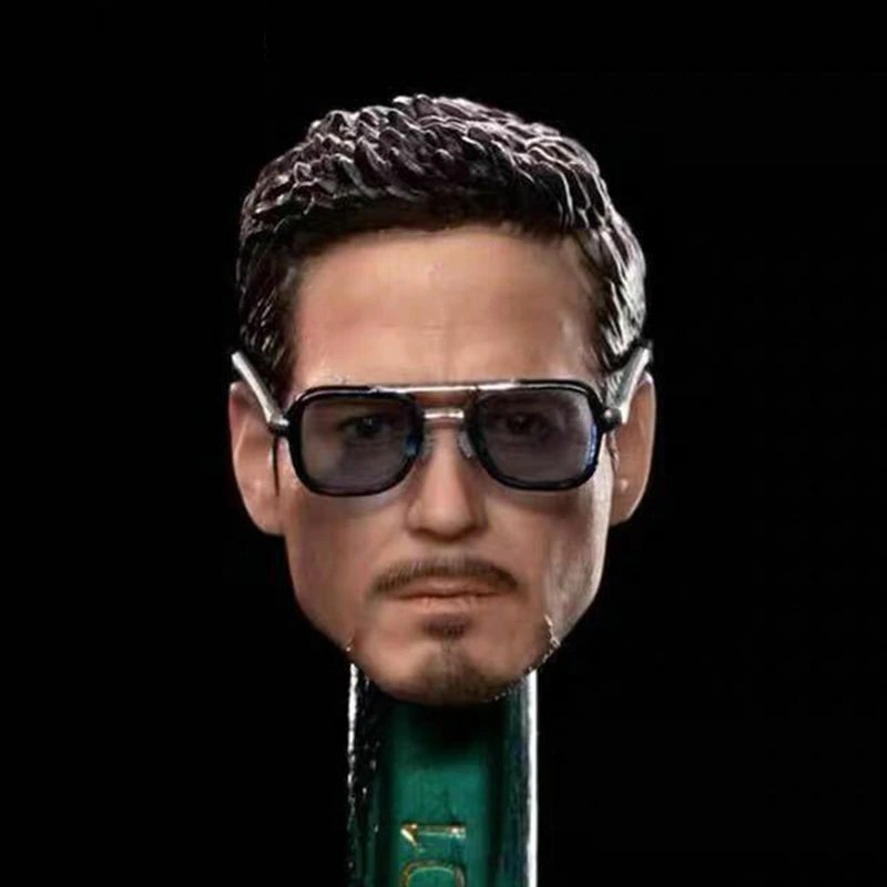 1/6 Tony Stark Head Iron Man Robert Downey Jr. Marve Super Heroes 1/12 Action Figures Toys Hobby