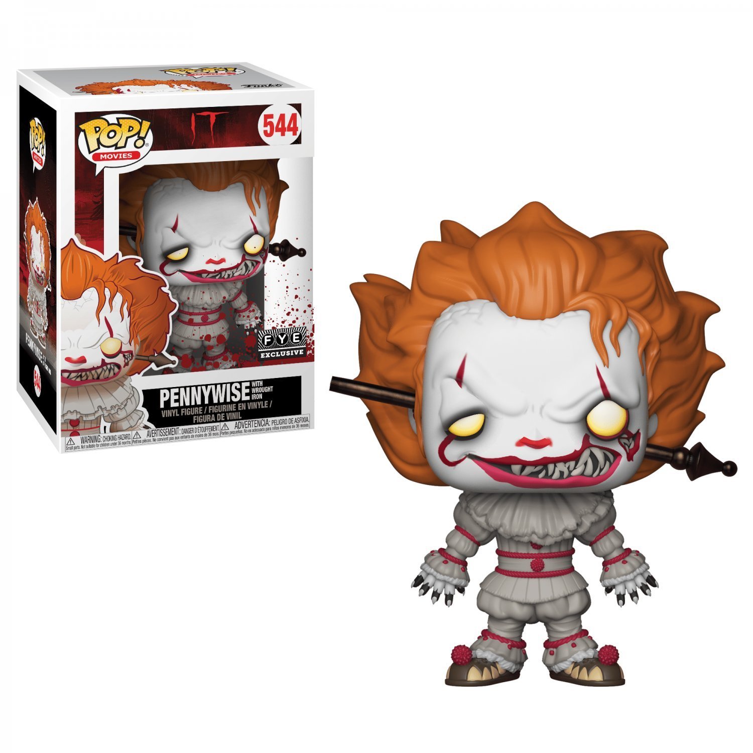 Funko POP! Pennywise with Wrought Iron #544 IT Horror Movie Vinyl ...