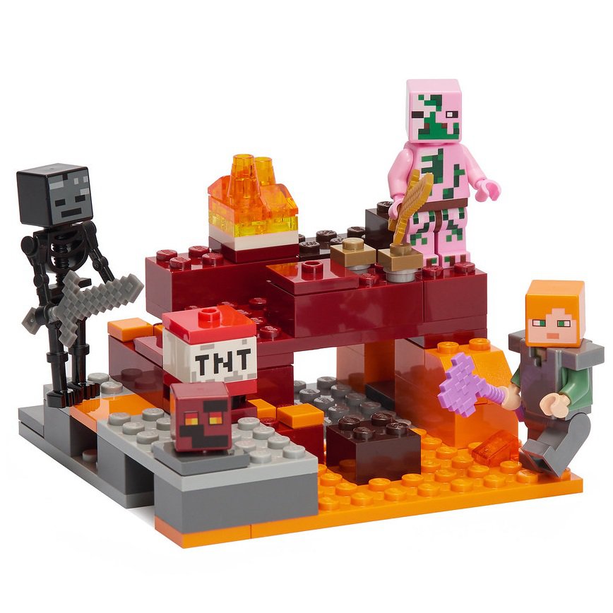 The Nether Fight Minecraft Building Blocks Toys Compatible 21139 Lego ...