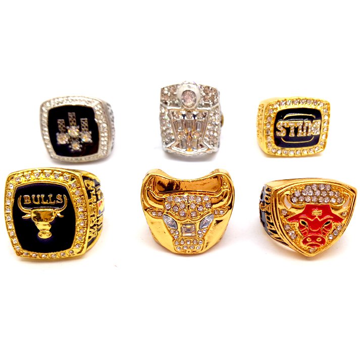 1991 1992 1993 1996 1997 1998 6pcs Chicago Bulls Jordan Championship ...