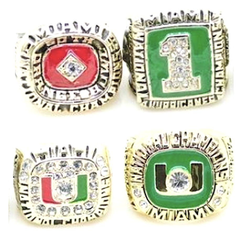 1983, 1989, 1991, 2001 Miami Hurricanes College Football Championship
