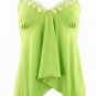 Green Lace Trim Babydoll Camisole Top - Small