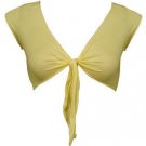 Trendy Yellow Sheer Knit Tie Bolero Shrug - Medium