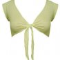 Trendy Mint Yellow Sheer Knit Tie Bolero Shrug - Small