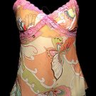 Sexy Eye-Catching Pink Floral Butterfly Cami Top - Small