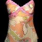 Sexy Eye-Catching Pink Floral Butterfly Cami Top - Small