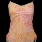 Sweet Orange Floral Watercolor Crochet Cami Top - Medium