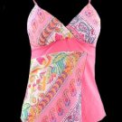 Vibrant Pink Boho Floral Georgette Cami Top - Medium