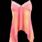 Sexy Sweet Orange Sherbet Chiffon Lace Babydoll Top - Small
