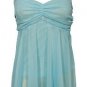 Sweet Girly Blue Mesh & Lace Babydoll Cami Top - Medium