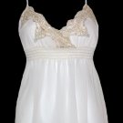 Sexy Goddess White Chiffon Gold Lace Babydoll Top - Large