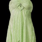 Flirty Green Crinkle Bandeau Babydoll Halter Top - Medium
