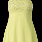 Yellow Lace Sequins Beads Camisole Top - Large