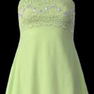 Sage Lace Sequins Beads Camisole Top - Large