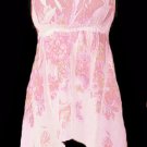Dreamy Sexy Soft Pink Floral Chiffon Strapless Top - Small