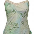 Sweet Sage Floral Watercolor Crochet Cami Top - Medium