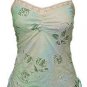 Sweet Sage Floral Watercolor Crochet Cami Top - Medium