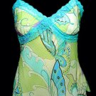 Sexy Eye-Catching Blue Floral Butterfly Cami Top - Large