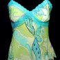 Sexy Eye-Catching Blue Floral Butterfly Cami Top - Large