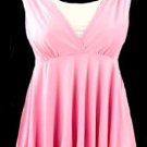 Unique Sexy Pink White Faux Halter Babydoll Tank Top - Small