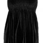 Sexy Self-Esteem Black Velvet Smocked Babydoll Tube Top - Medium