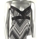 Sexy Black & White Geometric Design Camisole Top - Small