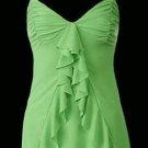 Flirty Sexy Lime Ruched Ruffle Babydoll Cami Top - Medium