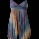 Stunning Sexy Blue Pleated Crinkle Chiffon Cami Top - Large
