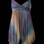 Stunning Sexy Blue Pleated Crinkle Chiffon Cami Top - Large