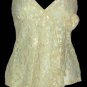 Feminine Sexy Soft Yellow Lace Babydoll Cami Top - Large