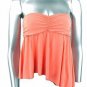 Flirty Sexy Peach Ruched Strapless Babydoll Top - Large