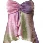 Sexy Pink Tie-Dye Crinkle Satin Babydoll Cami Top - Small