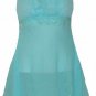 Soft 'n Sexy Aqua Blue Crepe Chiffon Babydoll Top - Small