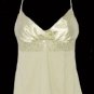 Sweet Flirty Sexy Ivory Satin Stretch Sequins Top - Small