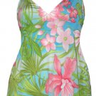 Tropical Temptation Vibrant Floral Babydoll Cami Top - Small