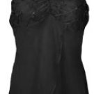 Black Crepe Chiffon Ruffle Bandeau Halter Top - Medium