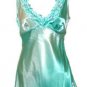Sexy Tempting Teal Champagne Lace Sequins Satin Top - Small
