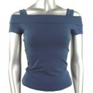 Classy & Sexy Teal Shoulder Baring Stretch Knit Top - Medium