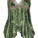 Captivating Vixen Sage Crushed Velvet Babydoll Top - Medium