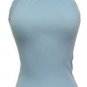 Flirty Sexy Blue Floral Lace Trim Halter Top - Small