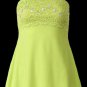 Lime Lace Sequins Beads Camisole Top - Medium