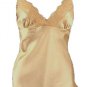 So Sexy Chic Gold Satin Lace Trim Camisole Top - Small